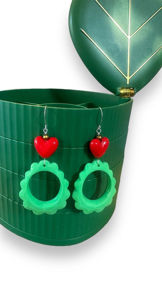 Valentine Love Earrings on sterling silver ear wires.