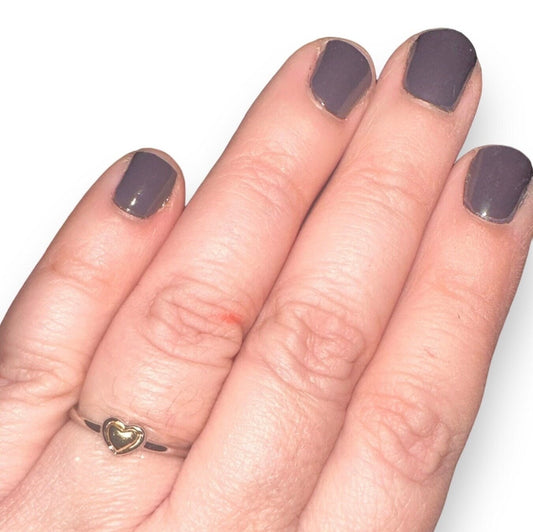 Two Toned  Heart Ring